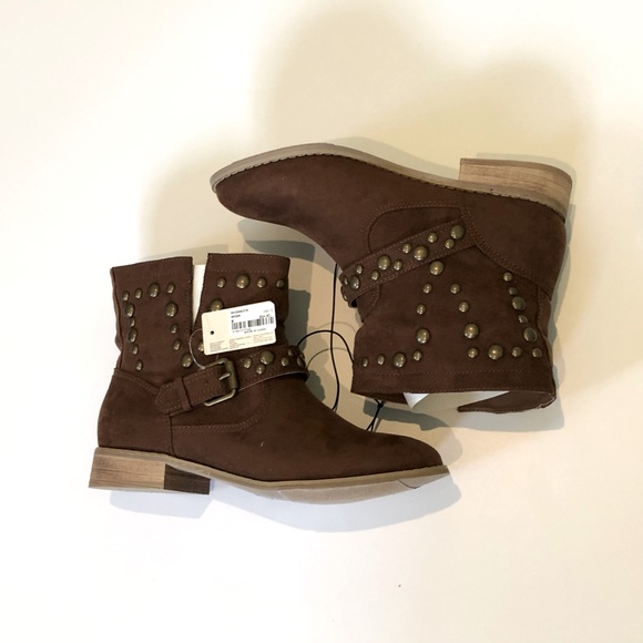 Shoes - Brown Boots with Studs